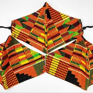 African Ankara Kente Print Face Mask Cotton Washab